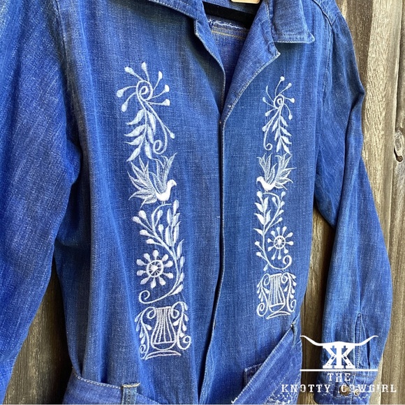 Denim Embroidered Shirt Jacket - Picture 2 of 2